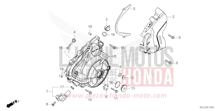 COUVERCLE DE GENERATRICE de Africa Twin DCT GRAND PRIX RED (R380B) 2022